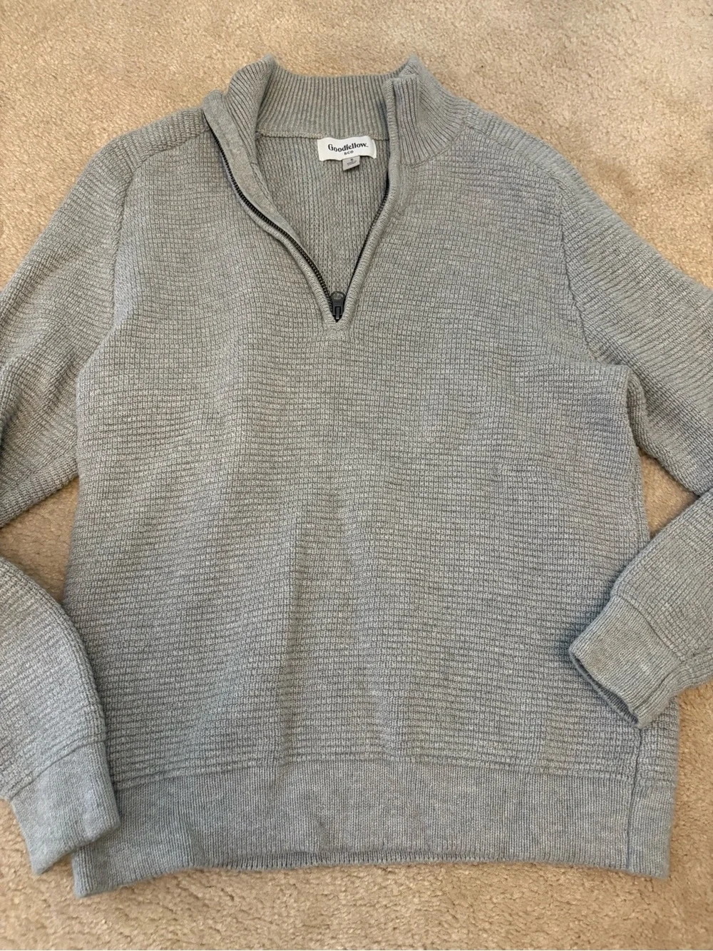 Goodfellow & Co Light Gray Half-Zip Knit Sweater